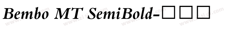 Bembo MT SemiBold字体转换